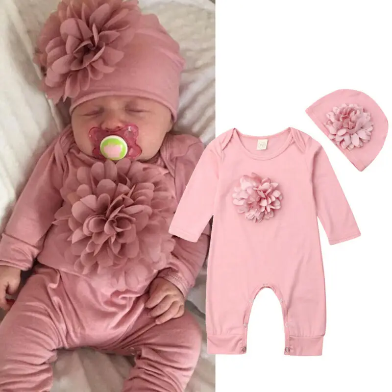 VISgogo 2 cs baju monyet bayi  - Newborn Baby Girl Romper Floral ulasan dan harga