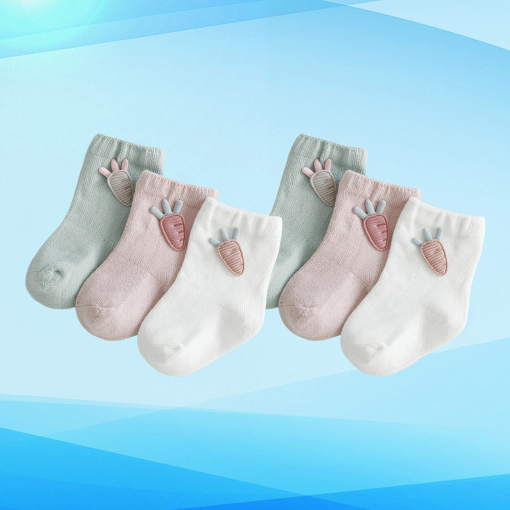 3 Pasang Kaus Kaki Bayi Katun  - Unisex Baby Socks Non Slip ulasan dan harga